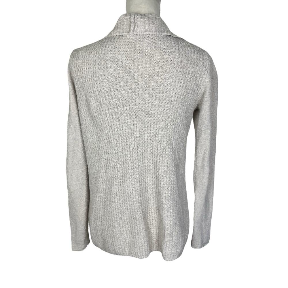 Barefoot Dreams Cozy Chic Lite Waffle Knit Cardigan Sweater Oatmeal Size Small - Picture 3 of 6
